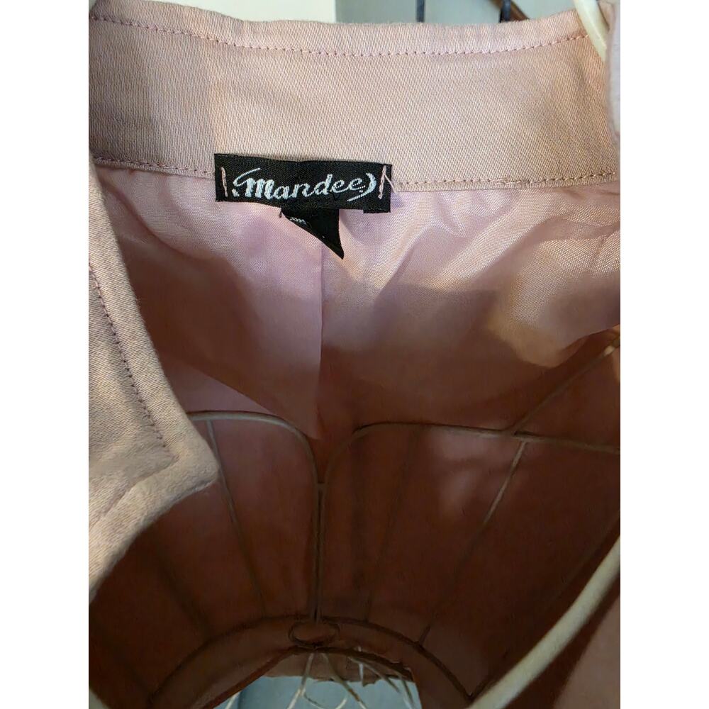 Vintage Mandee Y2K Dusty Pink Mandarin Collar Blazer Jacket Peplum Coquette - Picture 5 of 10